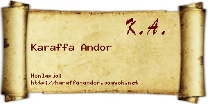 Karaffa Andor névjegykártya