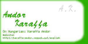 andor karaffa business card